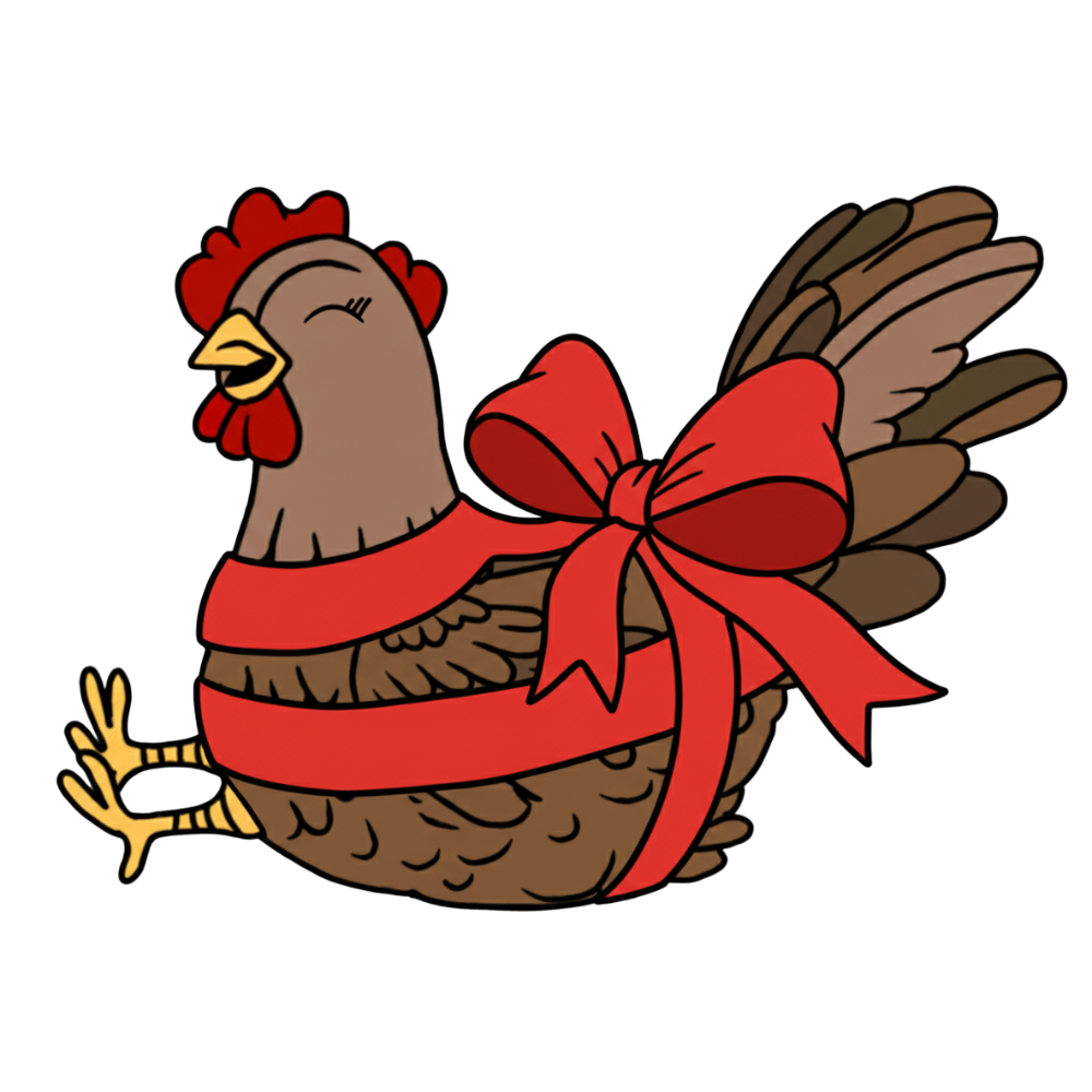 Huhn Susi der Big 5 am Bauernhof zu Weihnachten.