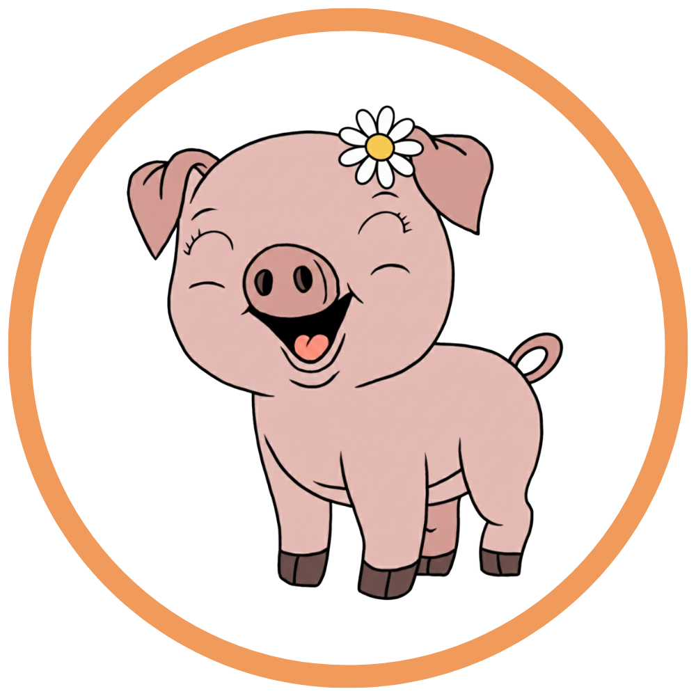 Schwein Eli im Frühling.